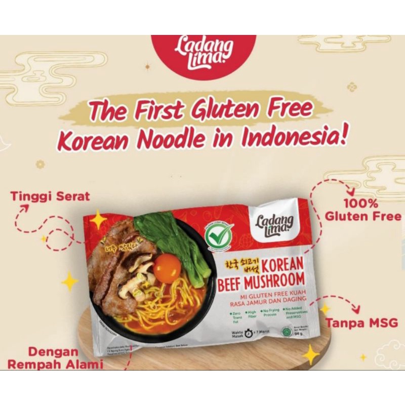 Ladang lima Mie korea 94gr free gluten