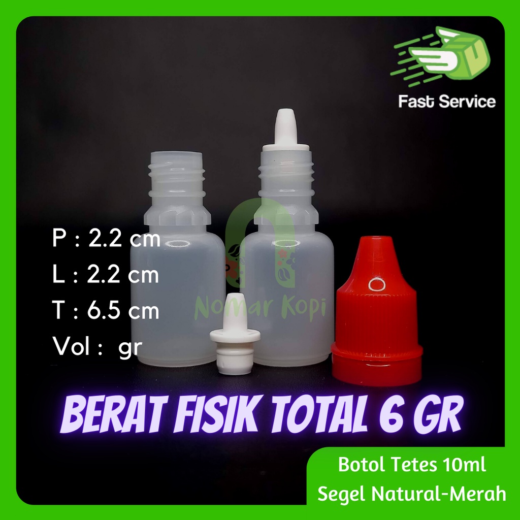 Botol Tetes 10ml Clear Tutup Segel Plug Tebal Murah
