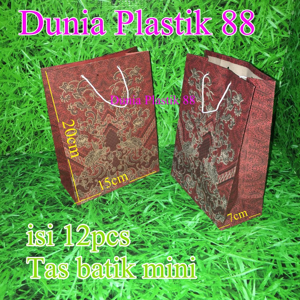 

isi12pcs TAS kertas BATIK MINI kecil paper bag shopping goodie souvenir bag