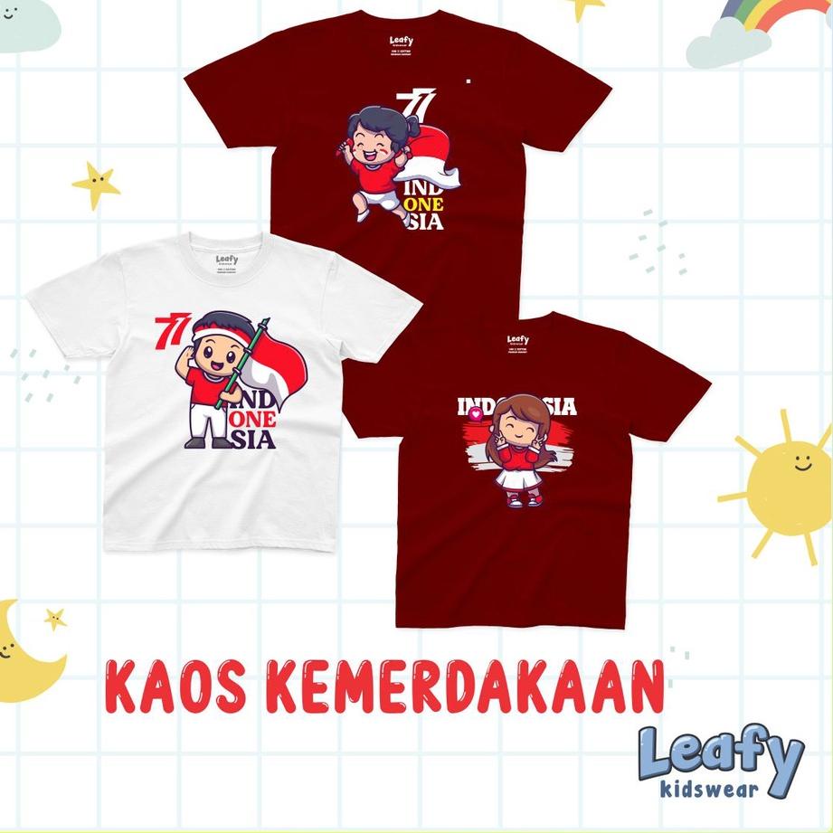 Keluaran Terbaru.. KAOS KEMERDEKAAN KAOS ANAK KAOS INDONESIA - Leafy Kidswear