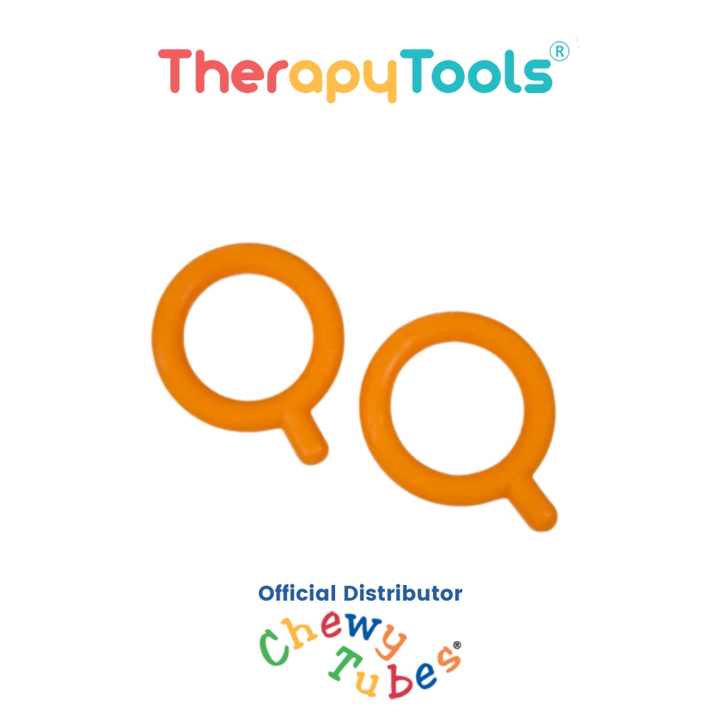 Chewy Q (Orange) Alat kunyah (teether) untuk stimulasi oral isi 2 pcs - Therapy Tools