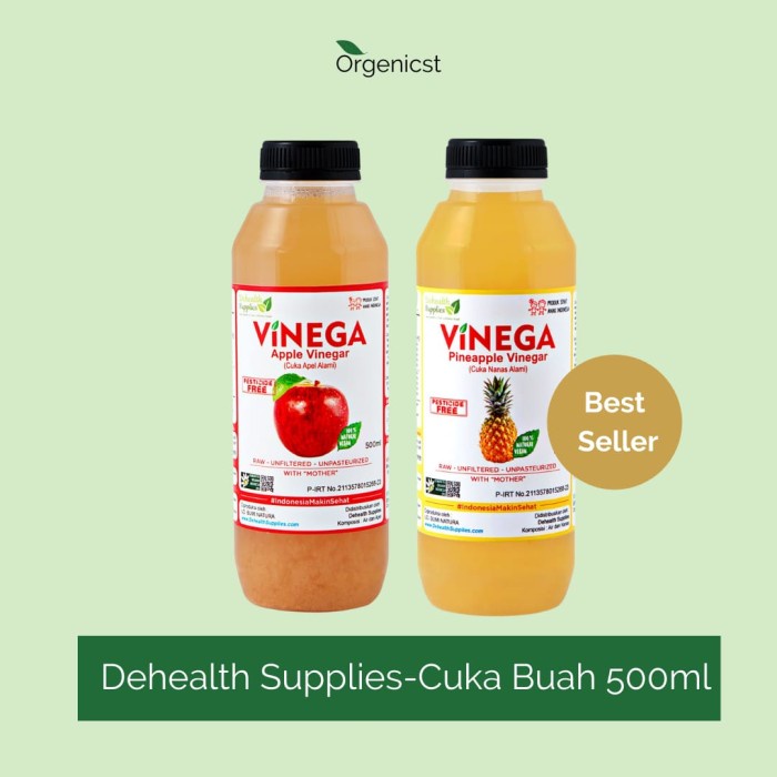 

Jual Apple Non Cider Vinegar Toner Cuka Apel Nanas Organik Halal Vinega - Sari Apel