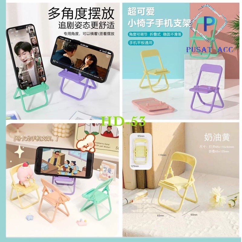 HD53 - Stand Holder Smartphone Modern Bentuk Kursi Lipat