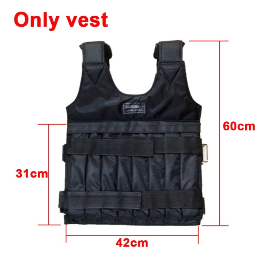 Rompi Pemberat Latihan Lari Weighted Vest Beban 20kg - 907 - Black