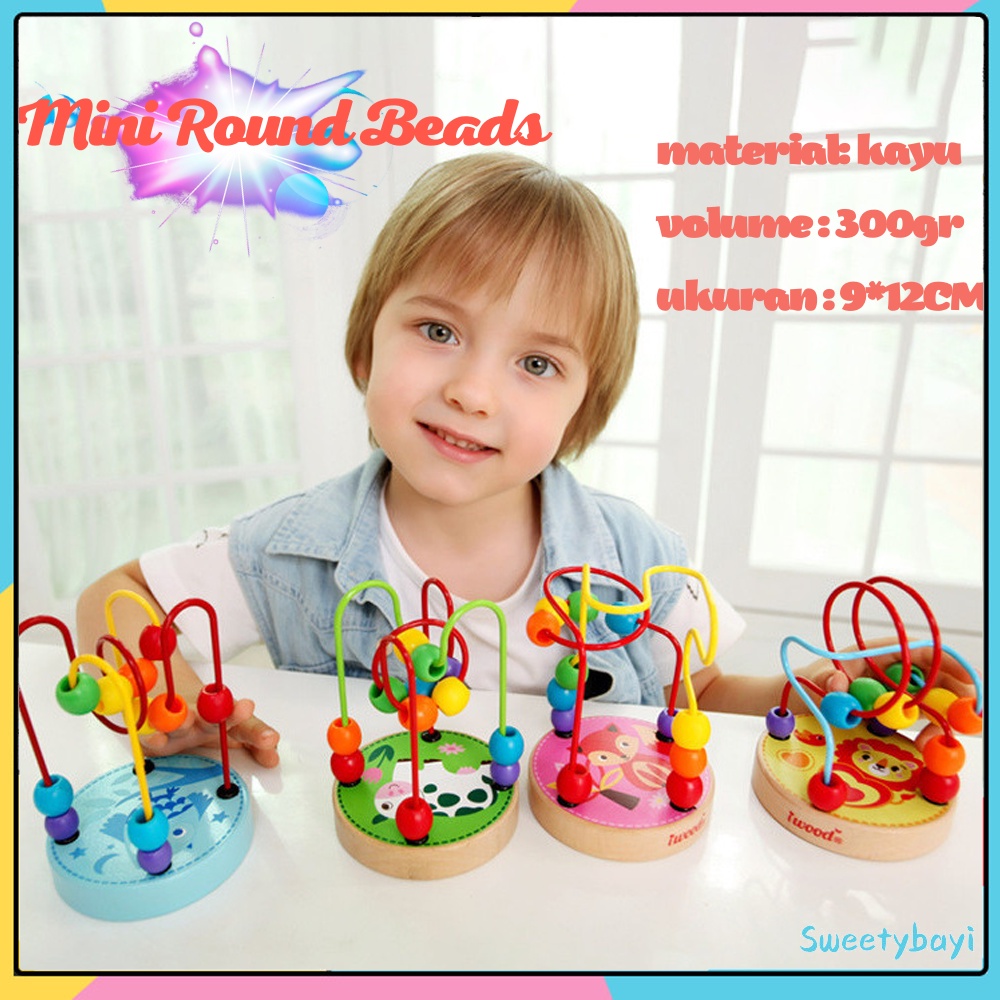 Sweetybayi Mini round bead/Mainan alur kawat kecil / mini wiremaze game