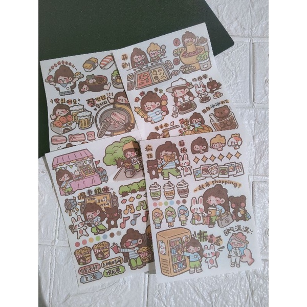 

[Canaya] Sticker Sheet Cute Shopping Series || Sticker Kertas Street Food || bujo || Deco || Aesthetic || Journal || Dekorasi