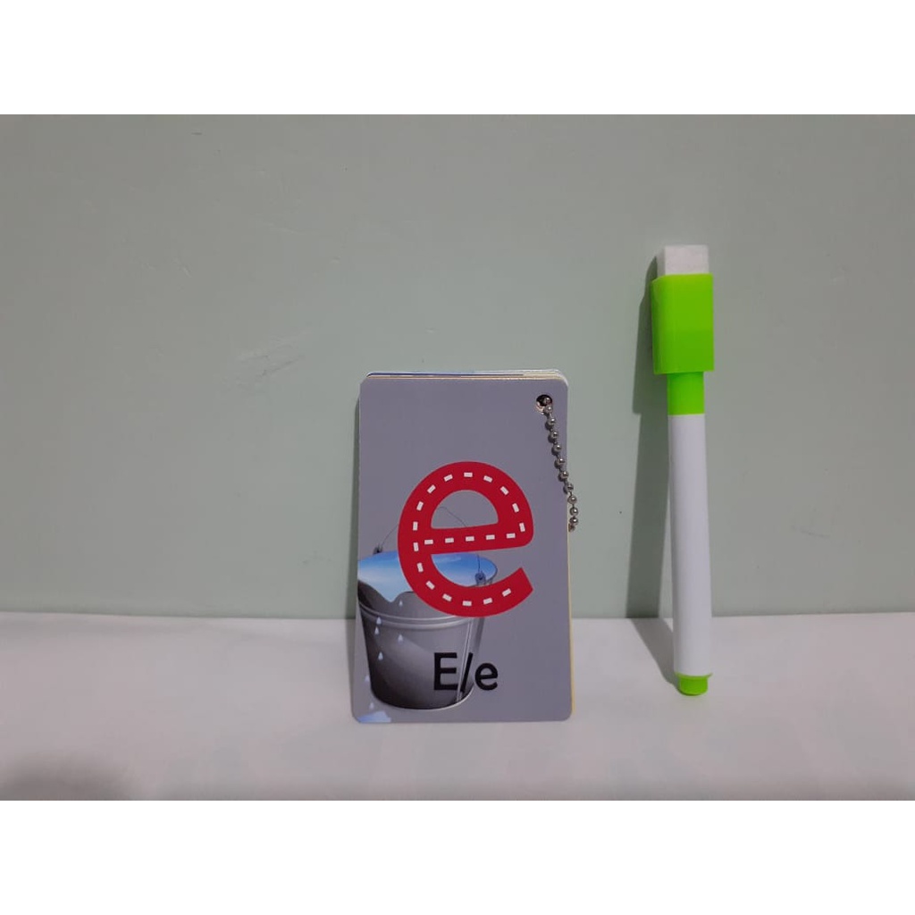 WIPE AND CLEAN FLASH CARD FLASHCARD FLASHCARDS HURUF ABC ALFABET ALPHABET MURAH