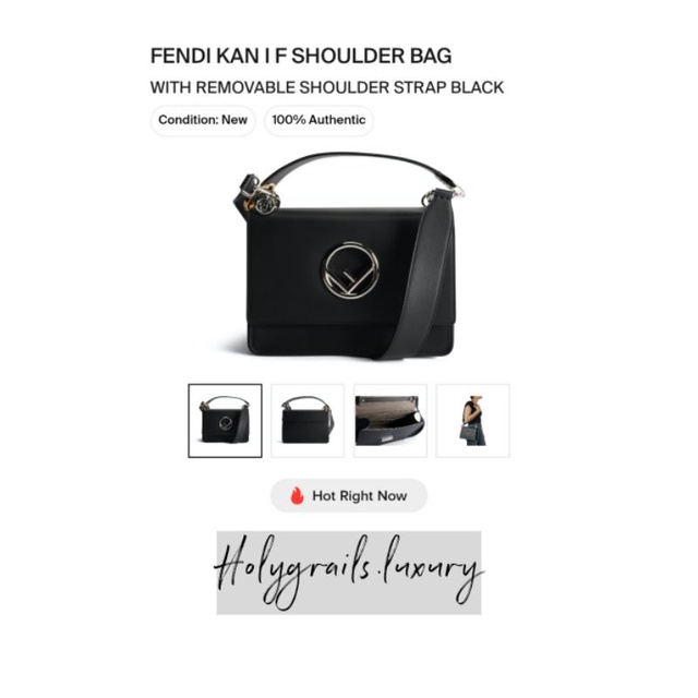 Fendi Kan I F Shoulder Bag With Removable Shoulder Strap Black