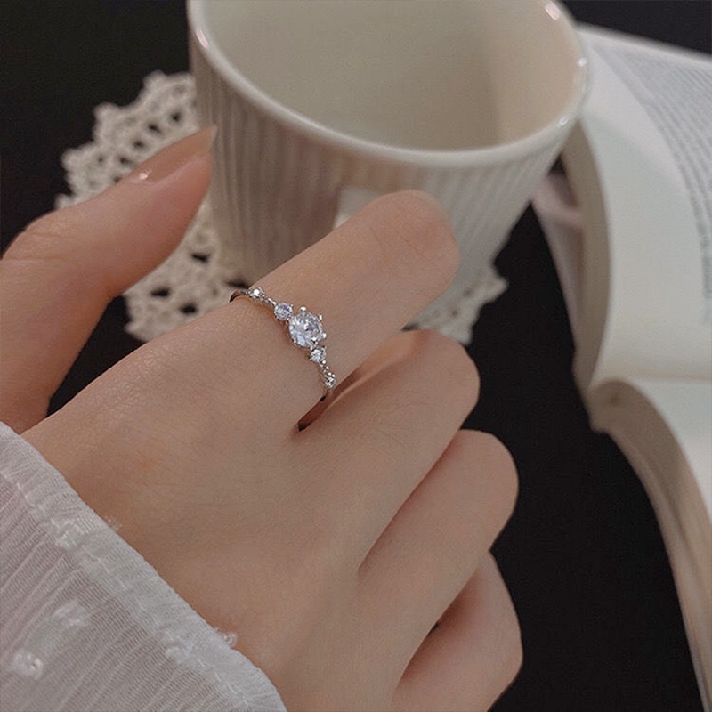 Cincin Korea Berlian Simple Adjustable Cincin Model Terbuka Desain Wanita Hadiah Aksesoris Fashion