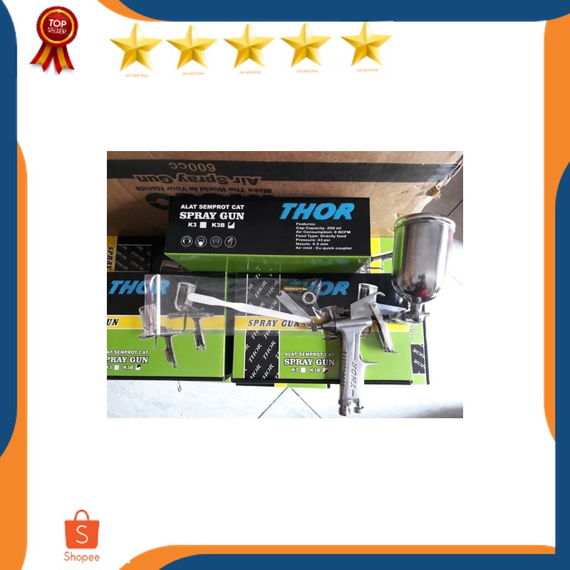 Berkualitas spray gun murah K3B THOR nozzle 0.5mm 200ml - spet cat semprot