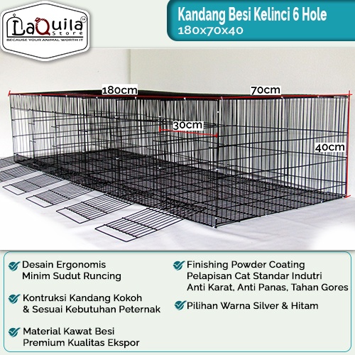 Kandang Kelinci Galvanis 6 Hole