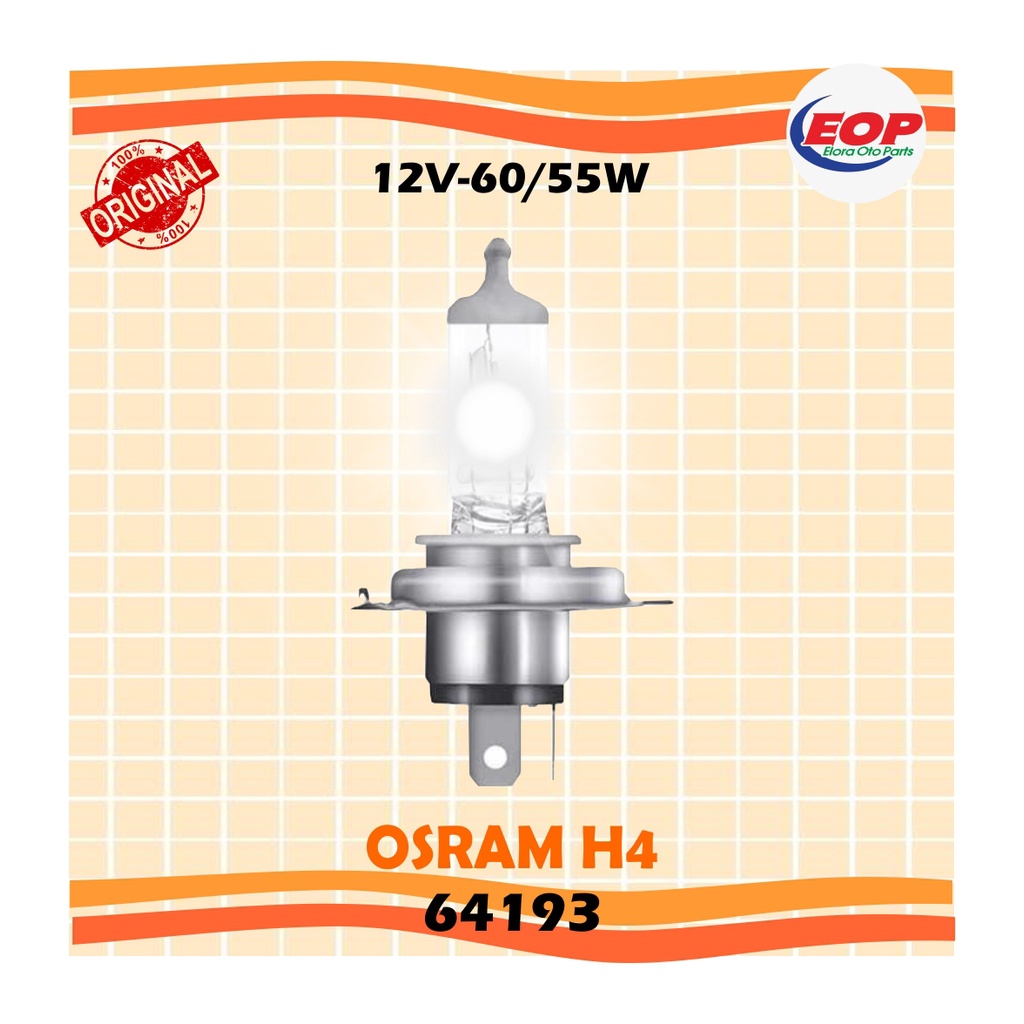 Bohlam osram h4  60/55w 12v billux- Headlamp std 64193