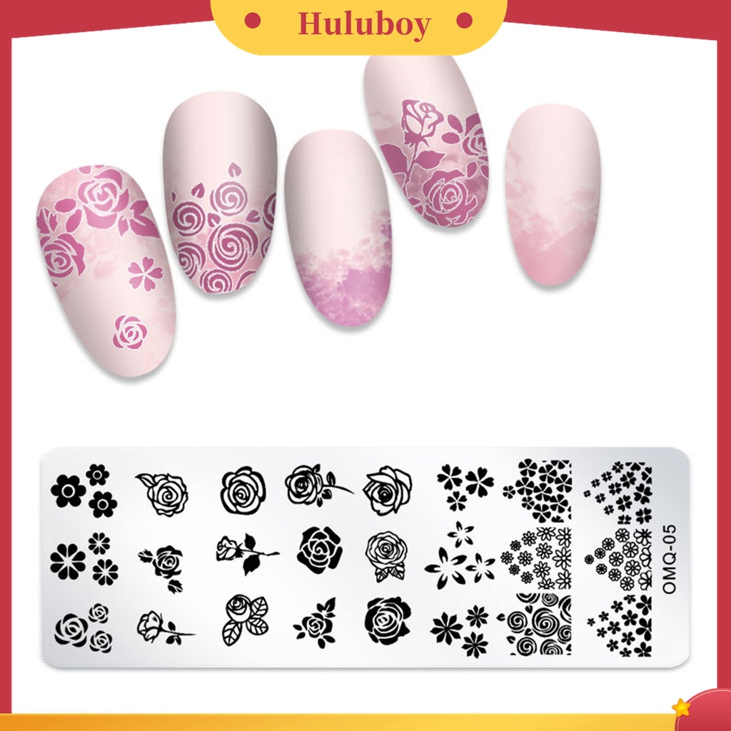 Huluboy Huluboy♡ Alat Stamping Plate Desain Snowflake Natal Bahan Stainless Steel Untuk Nail Art Manicure Wanita