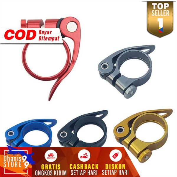 ☚MEGA DISKON# Seat Post Clamp Tube Clip MTB Quick Release Penjepit Sedel Sepeda Alumunium 31.8mm