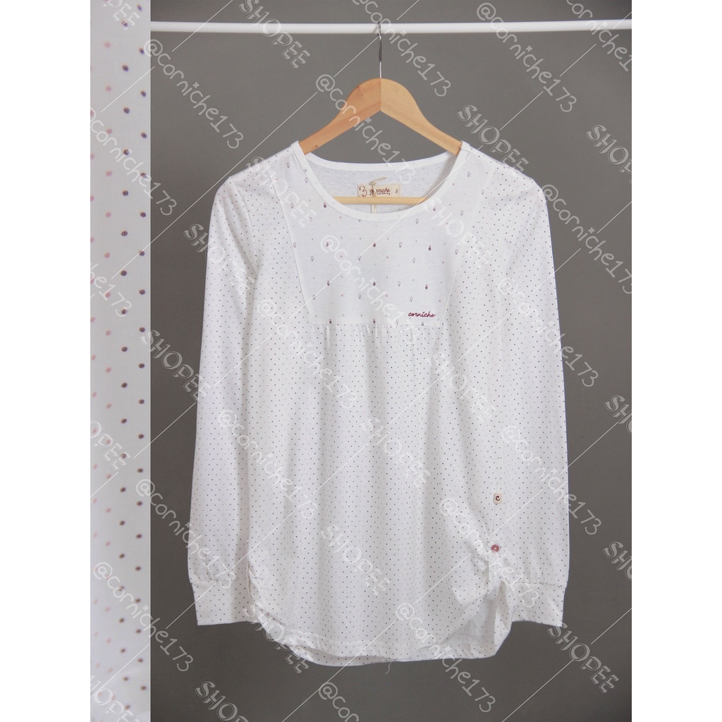 Corniche Sarina Polka Tee Off White - TK231445