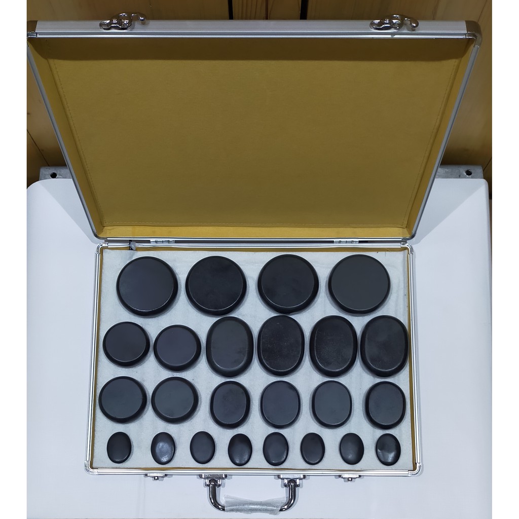Hot Stone Massage 24 Pcs Plus Spa Hot Stone Heating Box ( Paket Box 3 ) | Hot Stone | Massage | Spa | Batu Terapi | Therapy
