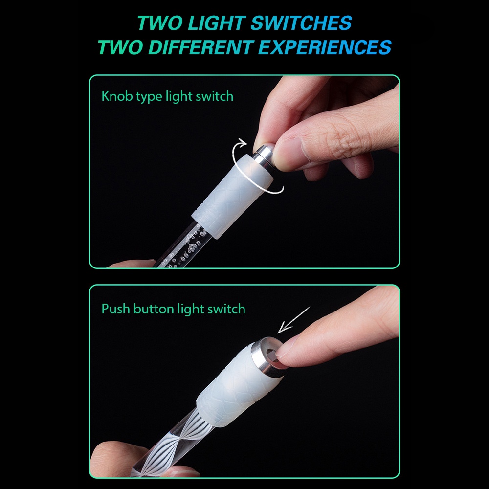 1pc Pen Putar LED Luminous Flexible Bahan Akrilik Anti slip Untuk Pelajar