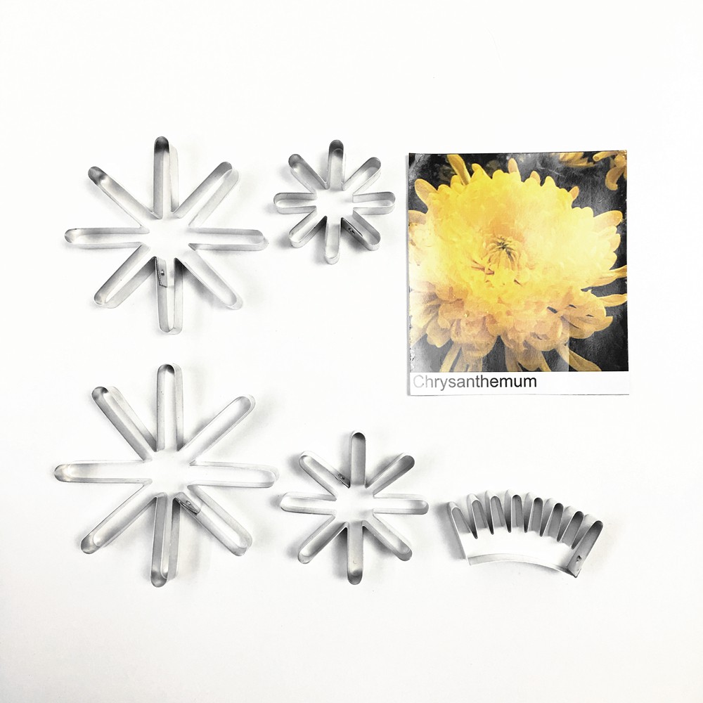 Chrysantnemum Petal and leaf Set Cutters,clay flower ,Sugarcraft cutters,flower cutter, Wire