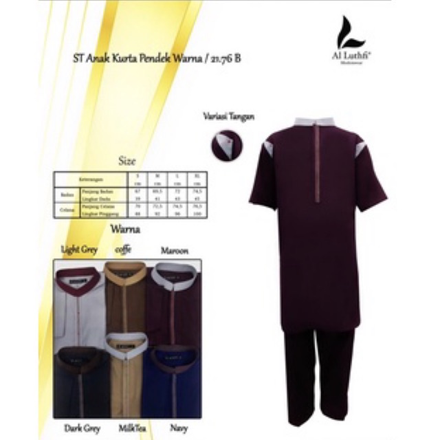 stelan baju koko pakistan Al Luthfi