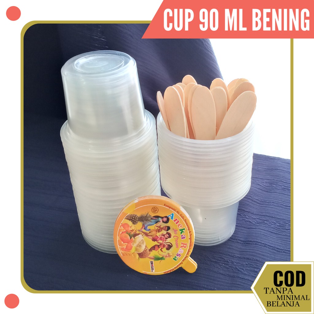 CUP ES CREAM BERGAMBAR / PLASTIK CUP ES KRIM / CUP ES KRIM BENING / CUP ES CREAM LUCU