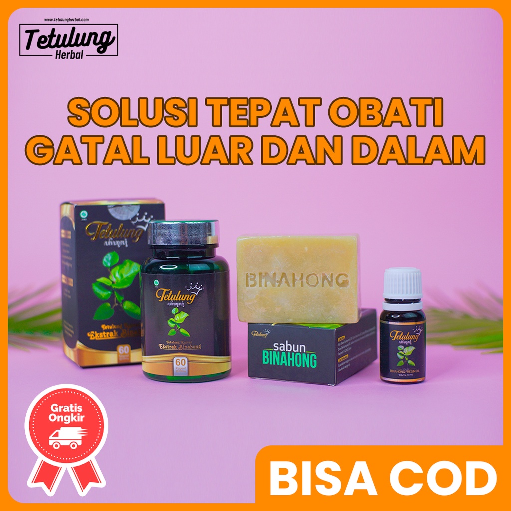 PAKET AMPUH ATASI GATAL EKSIM - 1 KAPSUL, 1 SABUN BINAHONG dan 1 FRESIM OIL 10ML [SUDAH BPOM]