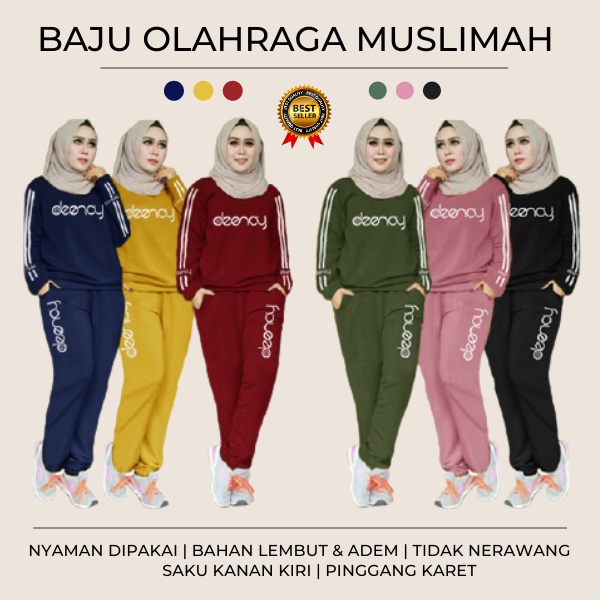 Baju Training | Baju Olahraga Muslimah | Baju Olahraga Wanita | Muslimah Sport Wear | Baju Senam Mur