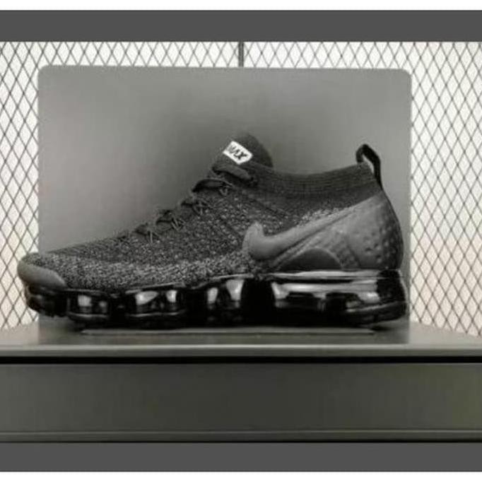 Pengiriman Cepat NIKE AIR VAPORMAX FLYKNIT 2 asli sepatu olahraga pria hitam sepatu kas PROMO