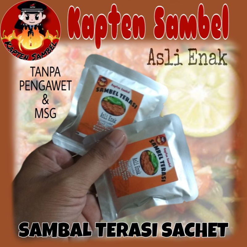 

sambal sambel terasi ulek rumahan kapten sambel asli enak kemasan ekonomis sachet