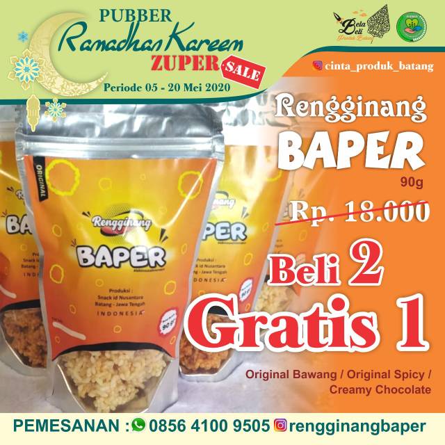 

Rengginang baper / promo/ beli 2 gratis 1