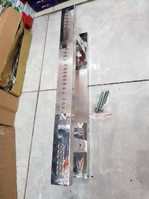 Handle pintu minimalis stainless baut tembus 45cm 1set+kunci