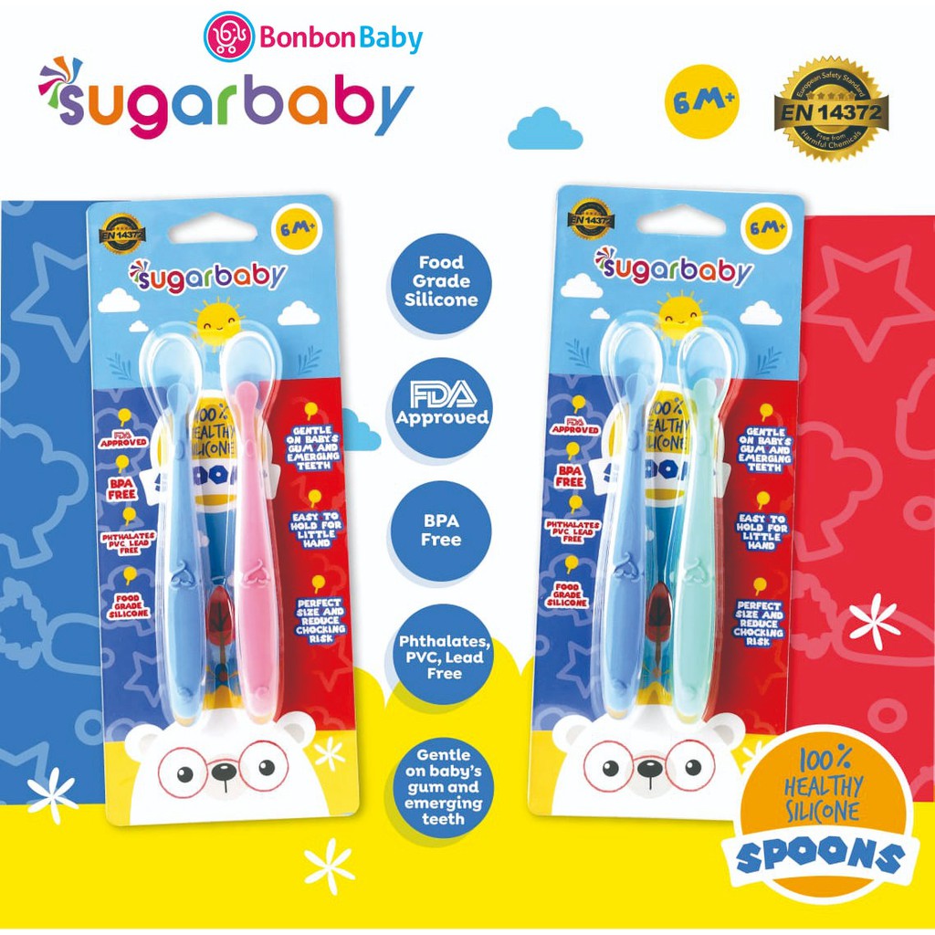 Silicone Spoon Sugar Baby Sendok Isi 2