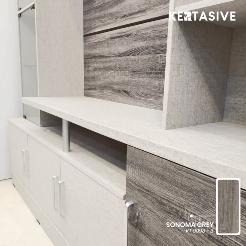 KERTASIVE SONOMA GREY KT9098 pvc interior film sticker stiker pelapis furniture wallpaper deco sheet