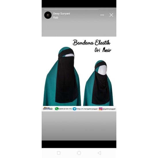 Cadar bandana Elastik Zeina Ori saudi