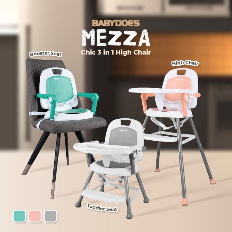 Kursi Makan Bayi Babydoes Mezza High Chair CH-KT 614 SN Booster Seat