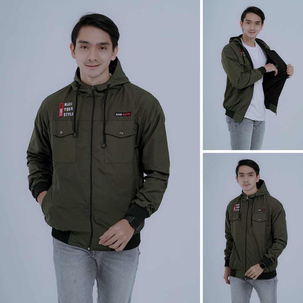 Jaket Parasut Elzano Semi Parka Pria Wanita