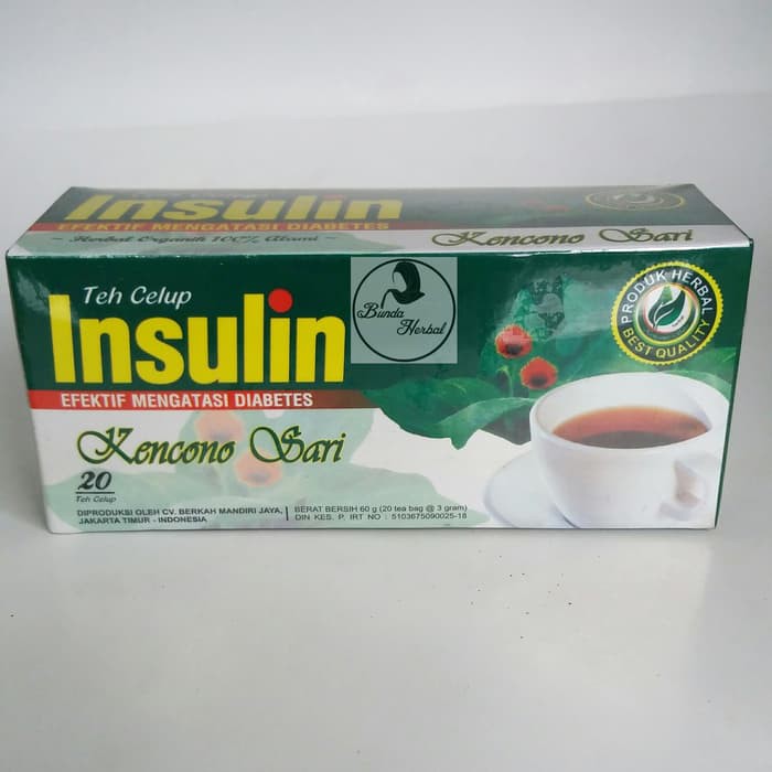 Teh Celup Insulin Kencono Sari Teh Obat Herbal Diet Diabetes Gula Darah Asli Original Isi 20