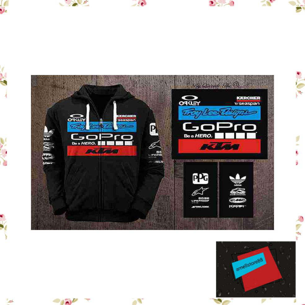 Jaket Pria parasut parka gunung motor ktm GO pro hitam WE8