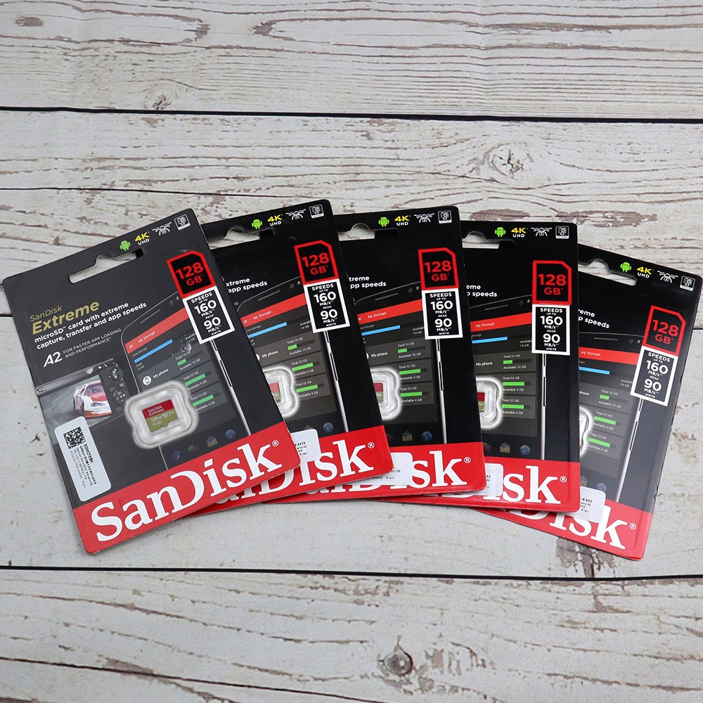 Sandisk MicroSDXC Extreme A2 V30 UHS-1 (160MB/s) 128GB - SDSQXA1-128G-GN6MN - Black