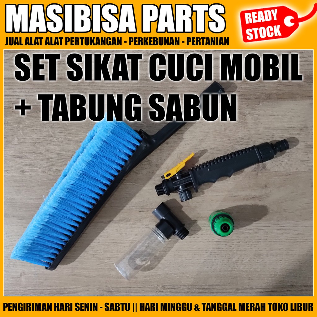 SET SIKAT CUCI MOBIL / MOTOR + TABUNG SABUN