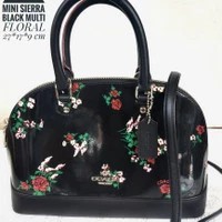 TAS WANITA BRANDED - COACH MINI SIERRA BLACK MULTI FLORAL