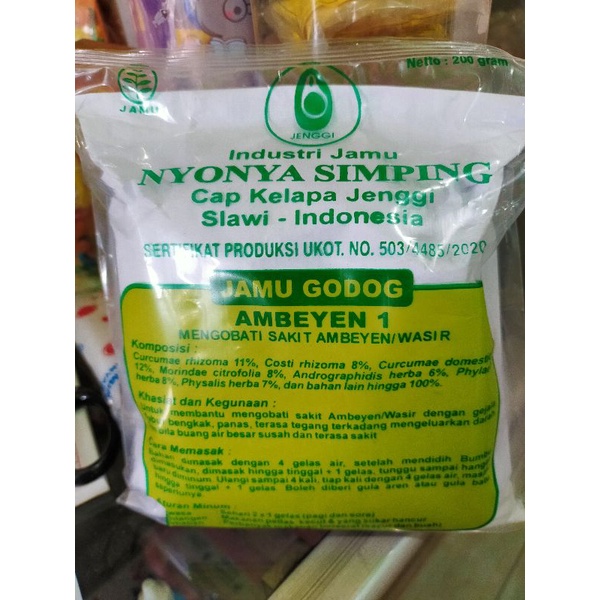 

Ambeyen(wasir) /jamu nyonya simping/jamu godog