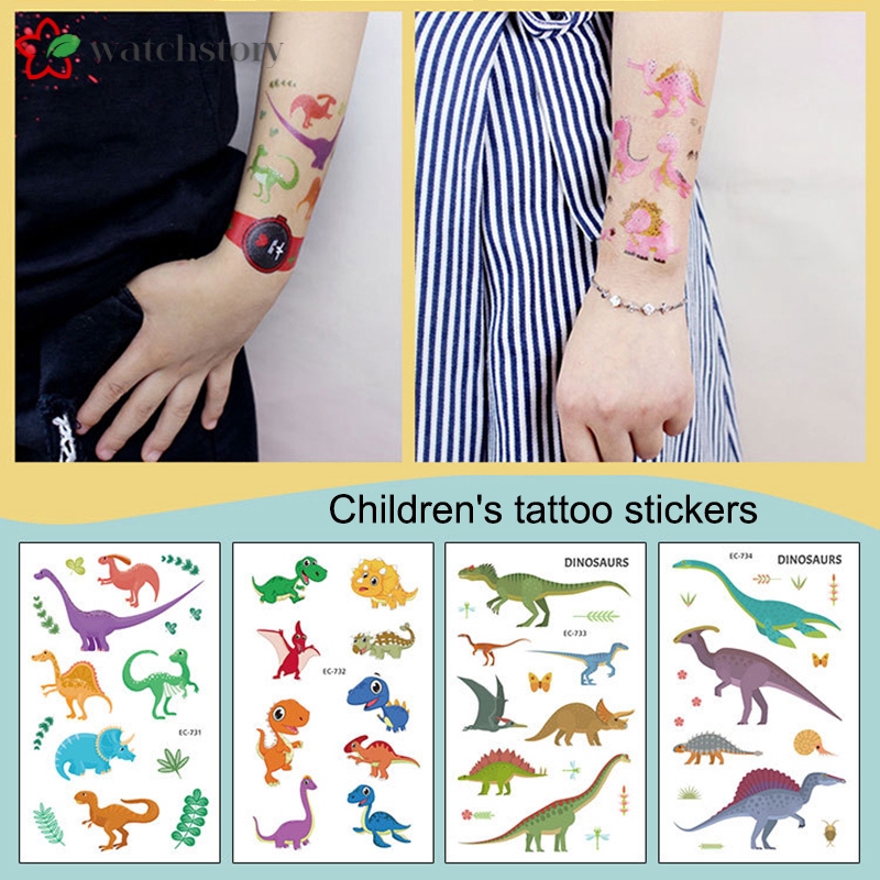  Stiker  Tato  Motif Kartun Dinosaurus Anti Air Untuk Anak  