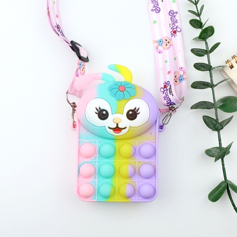 Tas Selempang Anak Pop It Melody Rabbit Rainbow