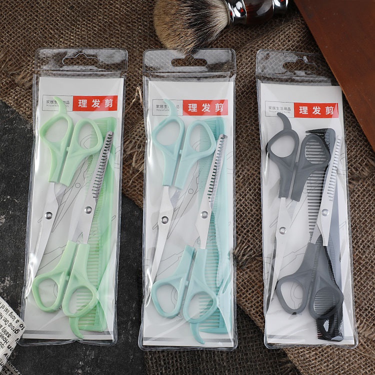 Gunting Cukur Sisir Rambut Set 3 //  Set Impor Stainless Tajam.-4