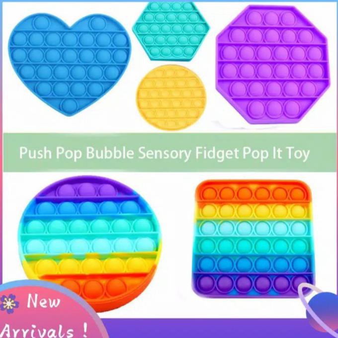 Diskon Push Pop It Round Fidget Stress Decompression Toys - Ungu, Bulat Non Cod