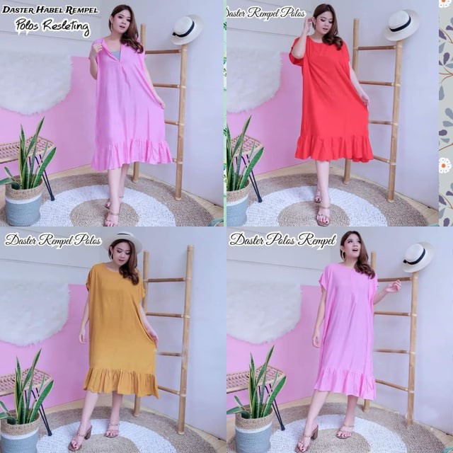 Daster ruffle polos Daster viral kekinian Daster Busui/daster rempel/daster jersey/daster terbaru/da
