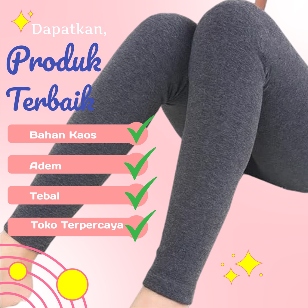 Legging wanita dewasa panjang Legging cewek tebal lejing Adem Bahan Kaos