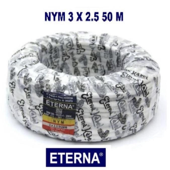 Eterna Kabel NYM 3x2,5 mm 50m / Kabel Eterna NYM 3x2.5 mm 50m ada stock