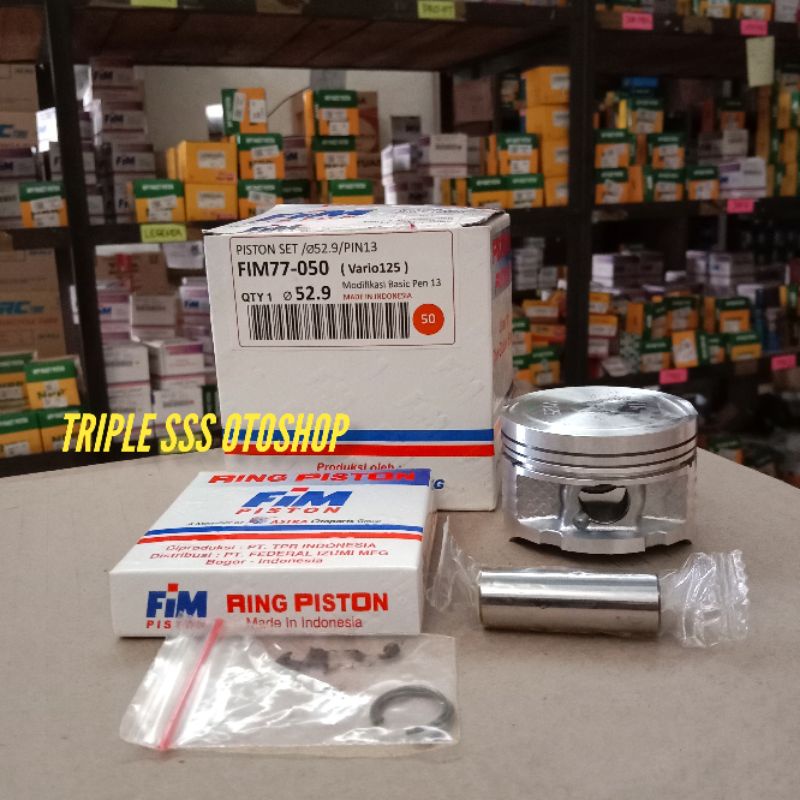 PISTON KIT FIM77 HONDA VARIO TECHNO 125 / VARIO 125 (PIN 13) DM 52,4 s/d 55,4