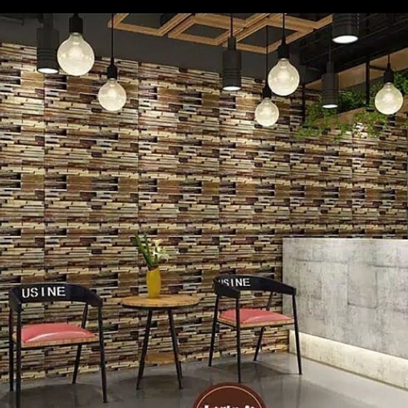 wallpaper foam premium permukaan timbul motif batu alam